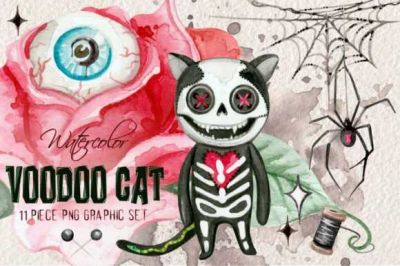 Watercolor_Voodoo_Cat_Clip_Art_Set~0.jpg