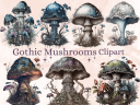 20_Watercolor_Gothic_Mushroom_Clipart.png