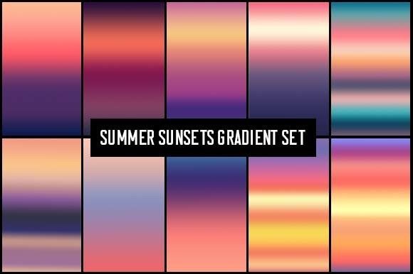 Premium Gradients : 10 Photoshop Summer Sunset Gradients [300 Rebits]
