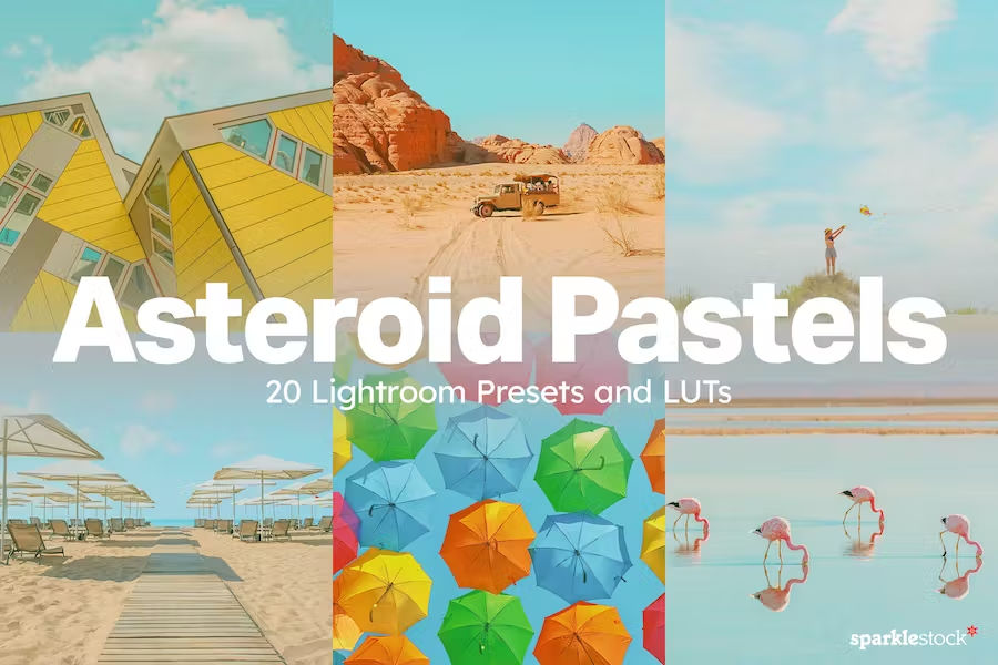 Premium LUTs: 20 Asteroid Pastels Lightroom Presets and LUTS [300 ReBits]
LUTs or Color Look up files may only work in PS 2020 and above. Many of these resources include LUTs for Photoshop, Lightroom, Premium Pro, Camera Raw and include Desktop and Mobile options.
