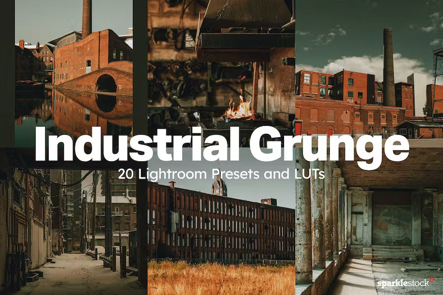 Premium LUTs: 20 Industrial Grunge Lightroom Presets and LUTS [300 ReBits]
LUTs or Color Look up files may only work in PS 2020 and above. Many of these resources include LUTs for Photoshop, Lightroom, Premium Pro, Camera Raw and include Desktop and Mobile options.
