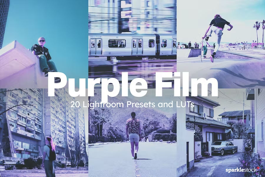 Premium LUTs: 20 Purple Film Lightroom Presets and LUTS [300 ReBits]
LUTs or Color Look up files may only work in PS 2020 and above. Many of these resources include LUTs for Photoshop, Lightroom, Premium Pro, Camera Raw and include Desktop and Mobile options.
