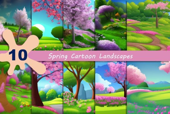 Premium Textures: Spring Cartoon Landscapes [1500 ReBits]
